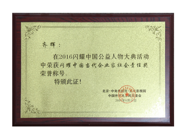 闪耀中国当代企业家社会责任奖